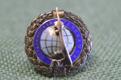 Знак значок наградной "Останкинская телебашня". Серебро 925 проба.