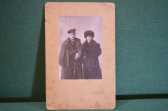 Фотография старинная "Инженер с женой". Российская Империя. Абельдяев, Курск.