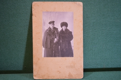 Фотография старинная "Инженер с женой". Российская Империя. Абельдяев, Курск.