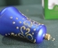 Елочная игрушка из стекла, колокольчик "Вуаль", синий. Стекло. Клинское объединение "Елочка".