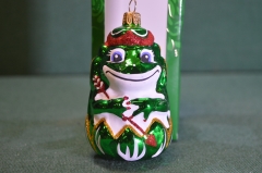 Елочная игрушка из стекла "Царевна Лягушка". Фигурка, стекло. Клинское объединение "Елочка".