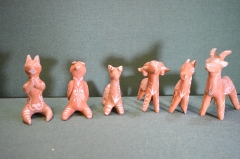 Фигурки животных, глиняный зоопарк. Балхарская керамика. Глина.