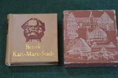 Книга миниатюрная мини "Карл Маркс Штадт". Футляр. ГДР. Германия. 1970е.