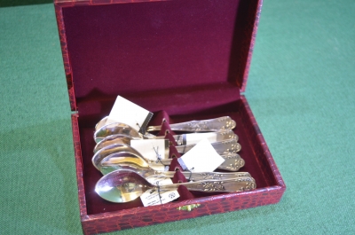 Ложки серебряные, чайные (6 шт.) Мстера. Новые, бирки, коробка. Серебро 925 проба, общий вес 194 гр.