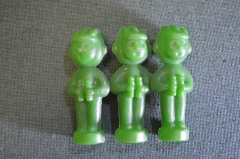 Солдатик пластиковый "Мальчик наблюдатель, танкист с биноклем". Лот 3 штуки. Дутыш, зеленый.