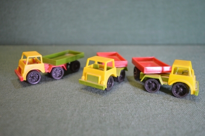Машина грузовик. Лот 3 штуки. Мини игрушка, модель. Пластик. 