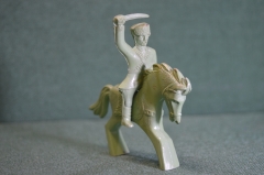 Солдатик резиновый, всадник "Кубанский казак с шашкой". МКИ, Прогресс. Резина.