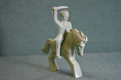 Солдатик резиновый, всадник "Кубанский казак с шашкой". МКИ, Прогресс. Резина.