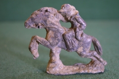 Солдатик старинный оловянный. Ковбой на лошади. Дикий Запад. Германия. Кон. 19-нач. 20 века.