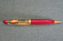 Ручка карандаш миниатюрная. Золотая рыбка. Карболит. Латунь. Европа. 1950е.