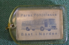 Брелок для ключей "Autokori OY Грузовой транспорт прицепы автомобили". Финляндия периода СССР.
