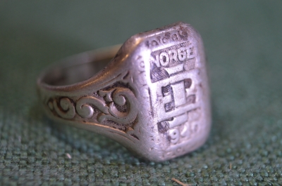 Перстень кольцо. Норвежская операция. Рейх. Серебро 830 проба. Норвегия. 1940 год.