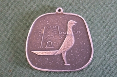 Медаль медальон подвеска "Птица Колхида". Металл. Клеймо. ФХИ. Грузия. СССР.