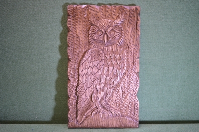 Панно деревянное "Филин, сова". Настенное. Ручная авторская работа. Дерево.