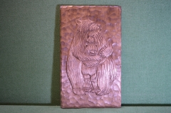 Панно деревянное "Русский медведь. Крепкая семья". Настенное. Ручная авторская работа. Дерево.