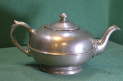 Чайник старинный интерьерный. Металл. Никелировка. Клеймо. Великобритания. Начало 20 века. #U
