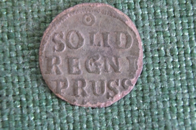 Монета 1 солид. Серебро. Пруссия. Кенигсберг. Германия. 1730е.