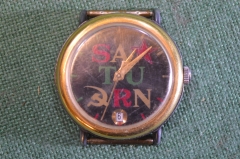 Часы наручные Ракета? "Saturn". Серп и молот. Агитация. Поздний СССР.