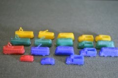 Набор машинок мини "Виды транспорта". ЛПО, Ленинград. Трамвай, троллейбус, автобус, грузовик, такси.