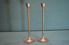 Подсвечники латунные высокие (2 штуки). Разборные. Латунь. Высота 20 см.