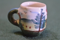 Кружка чашка миниатюрная фарфоровая. Пейзаж. Фарфор. Роспись. Винтаж. Европа.