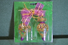 Елочное украшение из стекла "Успех", набор, фиолетовый. Стекло. Клинское объединение "Елочка".