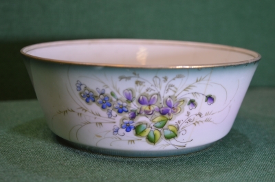 Капельник старинный полоскательная чаша. Фарфор. Роспись. Кузнецов. Царская Россия.