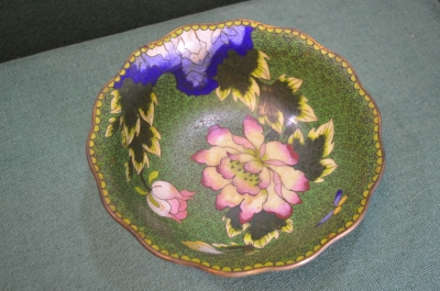 Салатник ваза фруктовница. Латунь. Клуазоне. Старый Китай. 1950е.