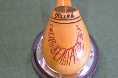 Трубка курительная деревянная "Дельта Тревел Киев". Дерево. Лак. Туризм. Периода СССР.