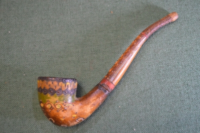 Трубка курительная деревянная. Резьба. Дерево. Периода СССР.