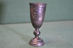 Рюмка стопка старинная. Серебро 84 проба. Штихель. Царская Россия.