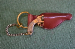 Брелок для ключей "Пистолет револьвер". Клеймо. Цена. СССР.