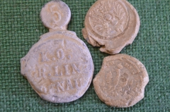 Пломбы старинные. Набор 3 шт. Гербы. Восточная Пруссия. Германия. 