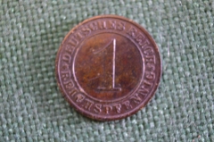 Монета 1 рентенпфенниг пфенниг 1934 года. Веймарская Республика. Веймар. Германия.
