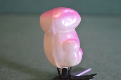 Игрушка елочная новогодняя "Гриб, грибок, грибы". Стекло, прищепка. СССР. #7