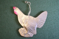 Елочная игрушка "Тетерев". Картонаж, фольга. СССР