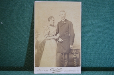 Фотография старинная "Семейная пара, муж и жена". Chedell. Кельн, Koln.