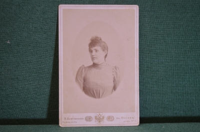 Фотография старинная "Женщина в светлом платье". Дьяговченко, Москва.