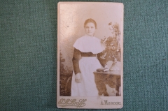 Фотография старинная "Девушка с книгой". Lvoff, Львов. Москва. 