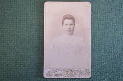 Фотография старинная "Девушка в белом платье". Visit Portrait. 