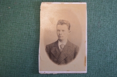 Фотография старинная "Юноша в клетчатом пиджаке". Николай Гольдберг, Саратов.