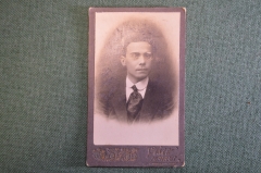 Фотография старинная "Мужчина с черным галстуком". Visit portrait. 