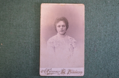 Фотография старинная "Девушка в светлом платье". Сигсон, Рыбинск. 