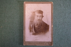Фотография старинная "Пожилой мужчина, дед в ермолке".
