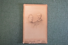Фотография старинная "Семейная пара, муж и жена". Robert Krenaldt. Бонн, Bonn. 1891 год.