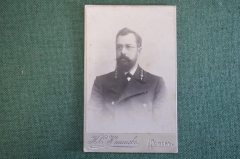 Фотография старинная "Мужчина в очках, с бородой. Петличные знаки". Юнышев, Томск. #2