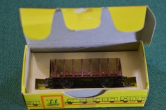 Игрушка Вагон грузовой лесовоз TT Hobby 1:120. 12мм. В коробке. Железная дорога. ГДР. Германия.