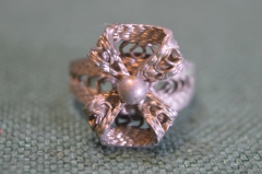 Кольцо "Бант". Скань. Филигрань. СССР.