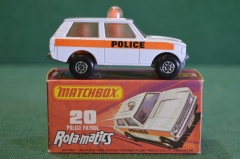 Машинка модель Matchbox "Police patrol". Rolamatics. Великобритания. Коробка. 1975 год.