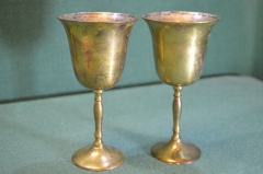 Бокал латунный. 2 шт. одним лотом. Латунь. Бирка. Stanley. Индия.